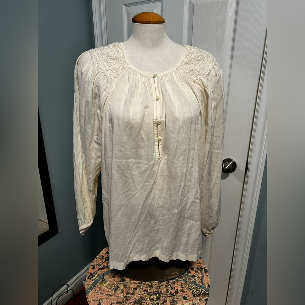 Old Navy off white, long sleeve, peasant blouse, size XL.